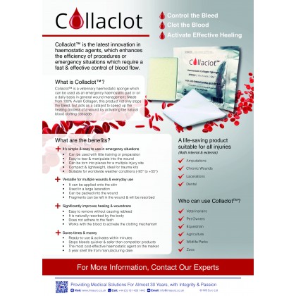 Haemostatic Collagen Sponge (Collaclot) 10x7.5cm